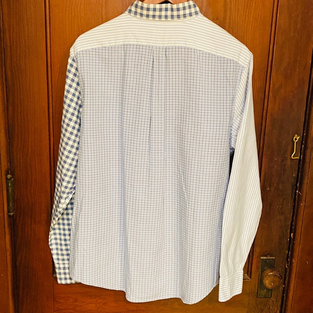 🐳 NWOT Vineyard Vines Slim Fit Tucker Button Down Blue Plaid Stripe Shirt L - Picture 9 of 10